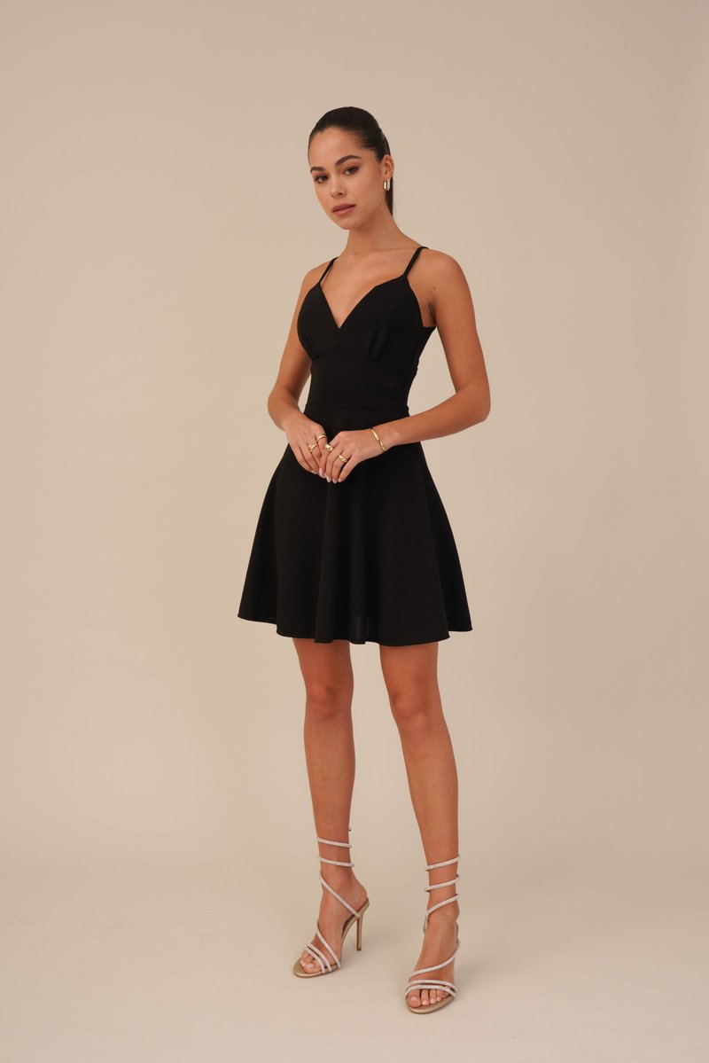 WAL G. JINA SKATER DRESS - Jersey dress - black