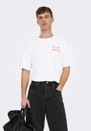 Only & Sons, ONSAXEL PASSA TEE - T-shirt con stampa - bright white