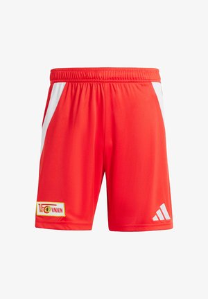 Pantaloni corti da atletica rossi con pannelli laterali bianchi. Presentano un elastico in vita e il logo 1.FC Union sul davanti. Realizzati in tessuto leggero e morbido.