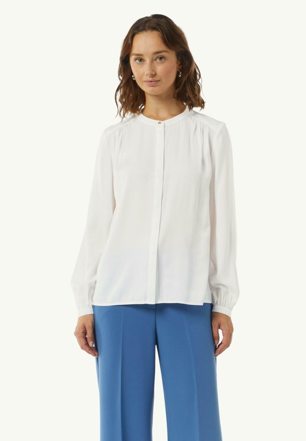 MIT RAFFUNG - Hemdbluse - weiß