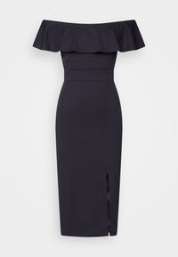 WAL G TALL - CAMILLE RUFFLE MIDI - Cocktailjurk - navy blue Miniatuurafbeelding 1