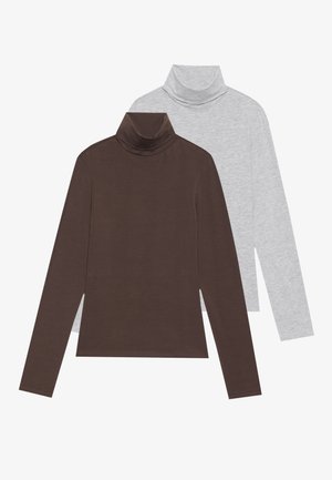 2 PACK - Hosszú ujjú felső - light melange/seal brown