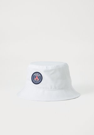 Biely klobúk so širokým okrajom vyrobený z ľahkej tkaniny, so zaoblenou námorníckou patkou s nápisom "PARÍŽ" a logom.