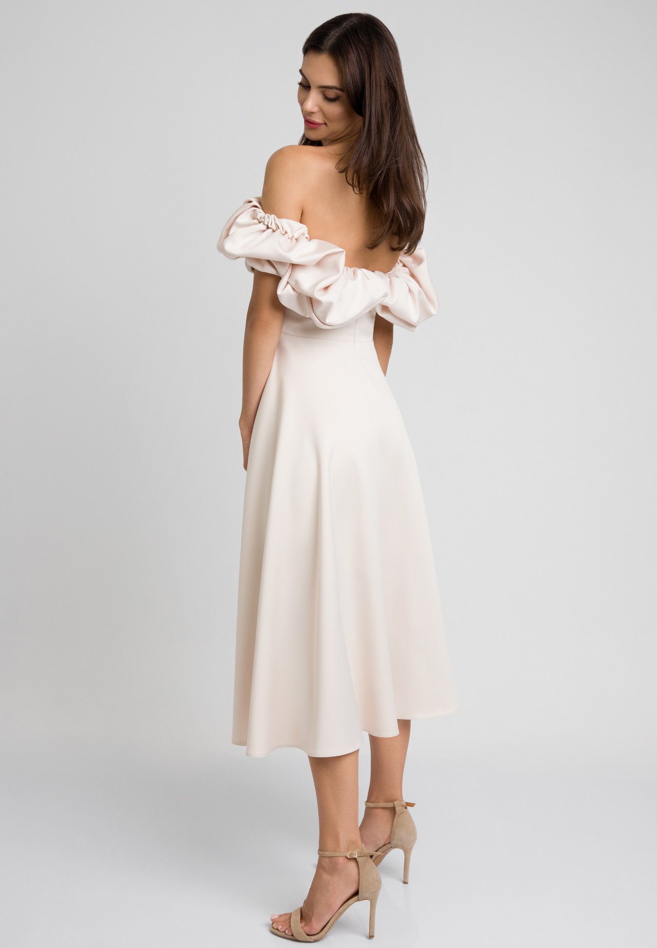 Swing Fashion GRACE ATŁAS - Sukienka koktajlowa/beżowy