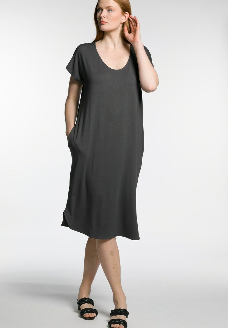 Damen Freizeitkleider | Ulla Popken Jerseykleid schiefer/dunkelgrau - WL61781 Damen Freizeitkleider | Ulla Popken Jerseykleid schiefer/dunkelgrau - WL61781