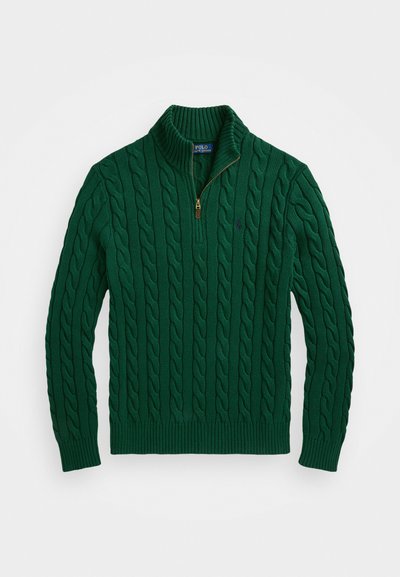 Polo Ralph Lauren CABLE-KNIT COTTON QUARTER-ZIP JUMPER - Džemperis - vintage pine