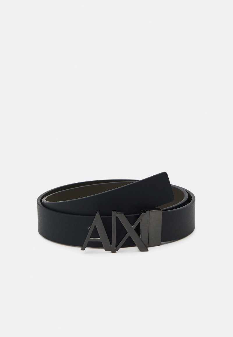 Armani Exchange PLATE BELT UNISEX - Bælter - navy/truffle