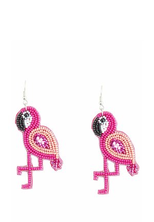BEADED FLAMINGO DROP - Earrings - pink