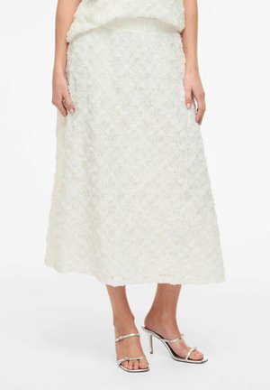 VILA MIDIROCK VISASHA HIGH WAIST - A-line skjørt - cloud dancer