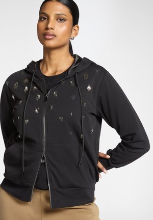Felpa con zip - nero