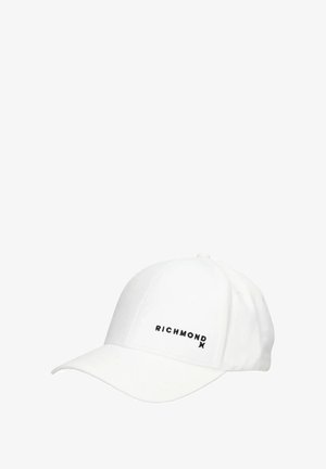 Cappellino da baseball bianco con la scritta "RICHMOND" in testo nero nella parte anteriore. Il cappellino ha una visiera curva e una corona strutturata.