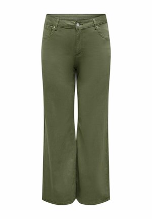 ONLY Carmakoma, TROUSERS CARMADISON WIDE LEG FIT TROUSERS - Coupe large - khaki