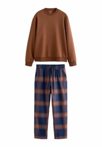 Next SET - Pizsama szett - orange navy blue check
