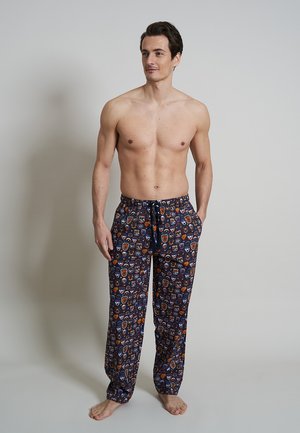 LANGE - Pyjama bottoms - blau dunkel/allover