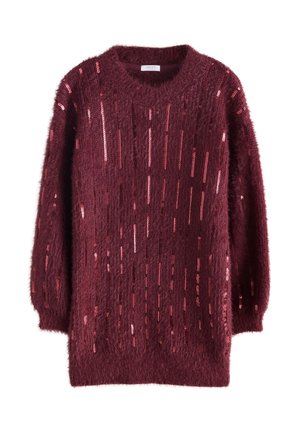 Gebreide jurk - burgundy red