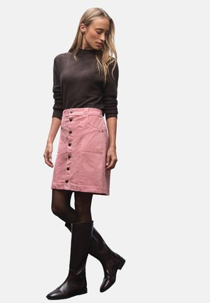 MIT KNOPFLEISTE - Jupe trapèze - rosa