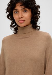 s.Oliver MIDI MIX - Strickkleid - sandstein