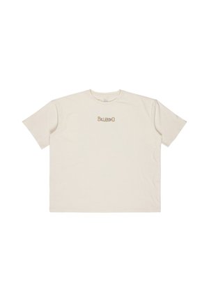 Crèmekleurig T-shirt met korte mouwen en een klein beige "Billabong"-logo in het midden van de borst.