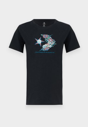 Converse STAR CHEVRON INFILL TEE - Trükipildiga T-särk - black