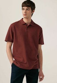 Next THREE PACK - Polo majica - grey clay red ecru textured