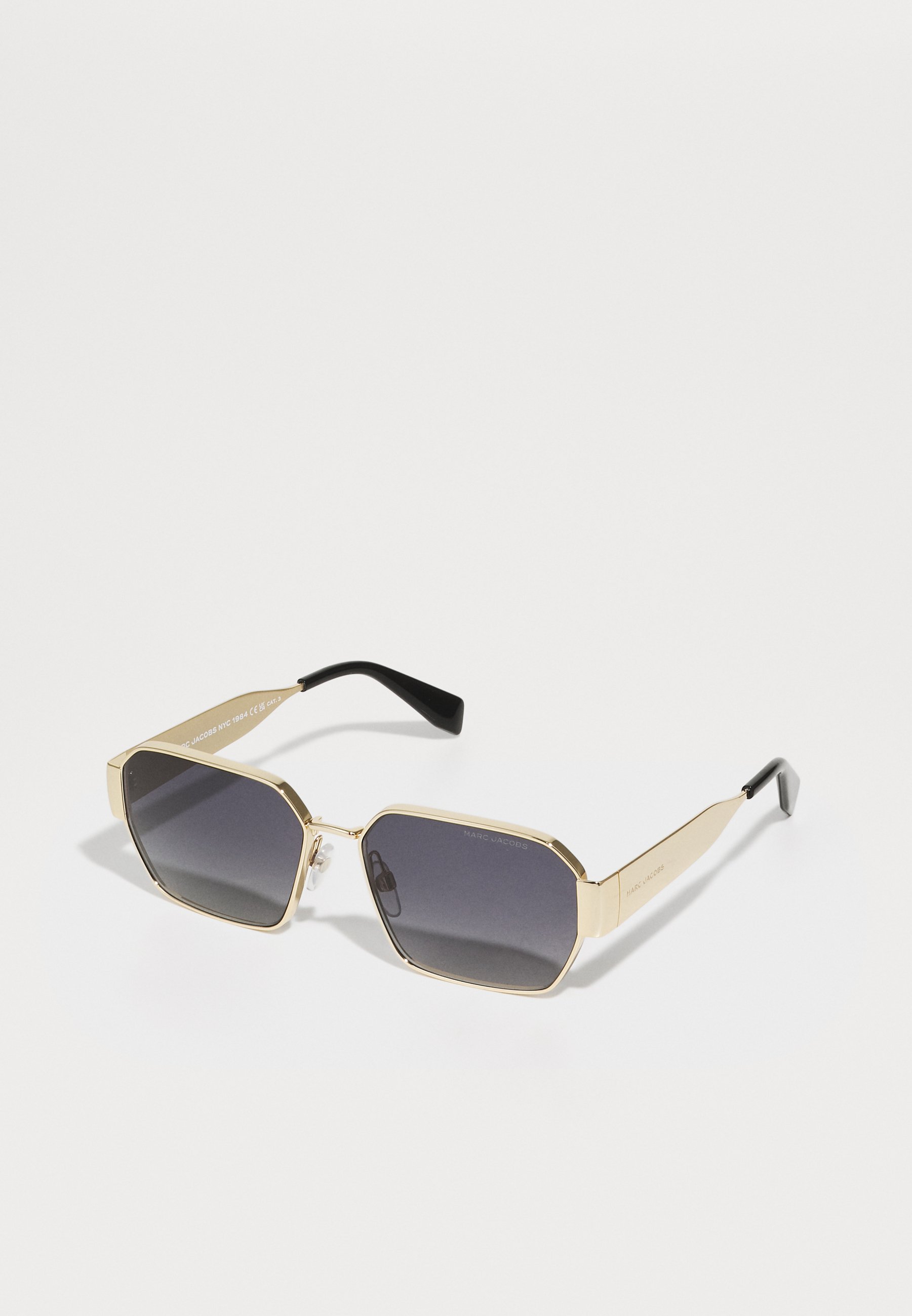 Marc Jacobs Black Sunglasses with Gold Temple Accents and Gradient Lenses Unisex Marc Jacobs MJ 1121S Acetate Square Sunglasses | Neiman Marcus main image 2