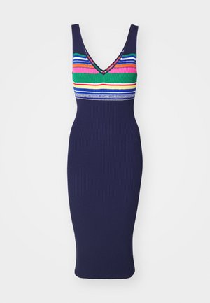 DANA DRESS - Strikket kjole - navy/multicolor