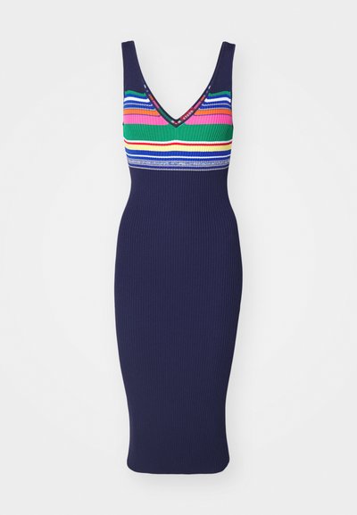 STAUD DANA DRESS - Džemperkleita - navy/multicolor