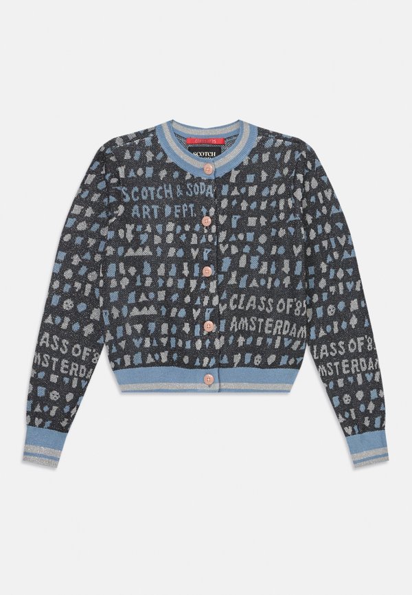 SLIM FIT CROPPED CARDIGAN - Strickjacke - charcoal art