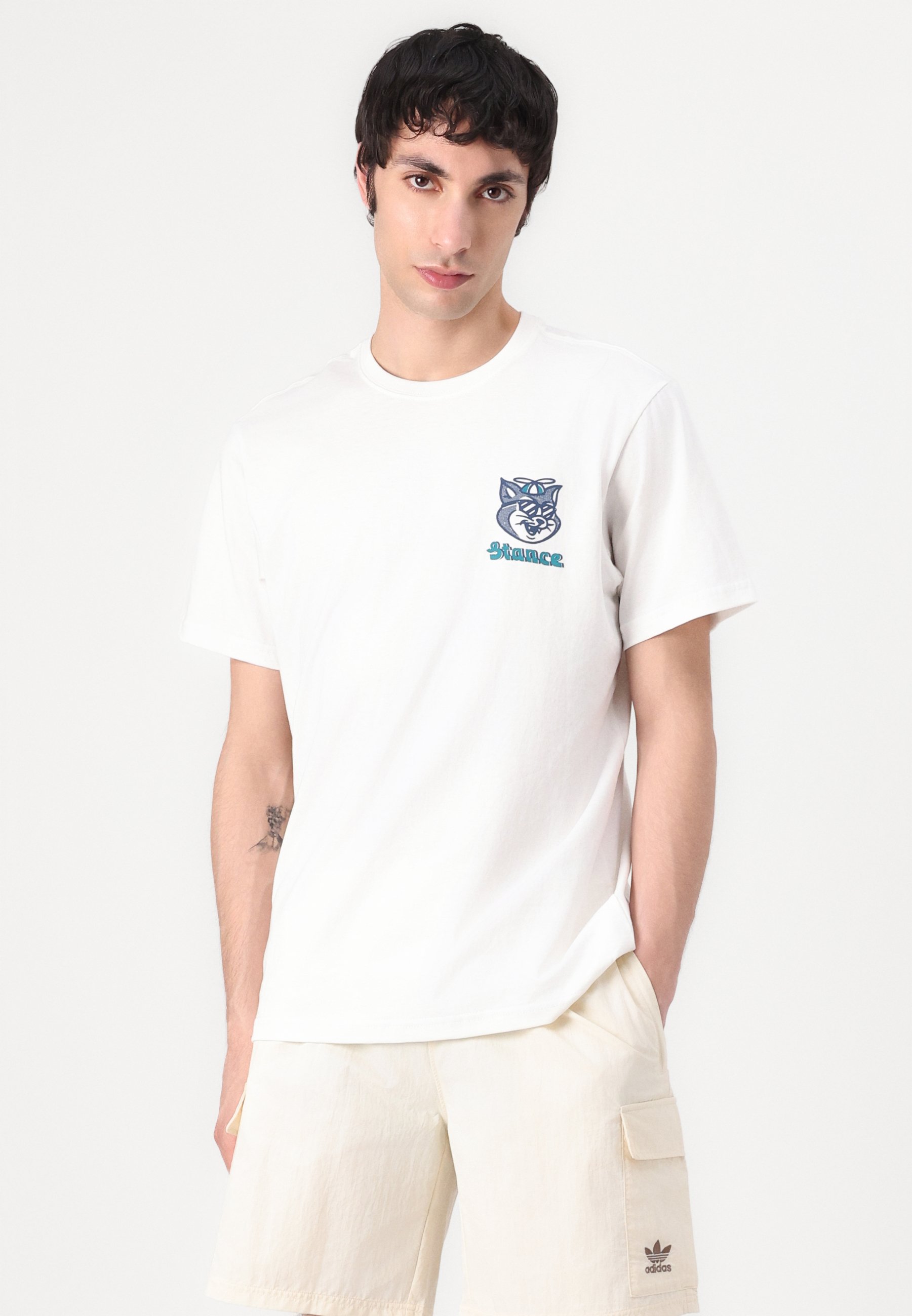 Stance KOOL KAT TEE - T-shirt imprimé - white/blanc - ZALANDO.FR