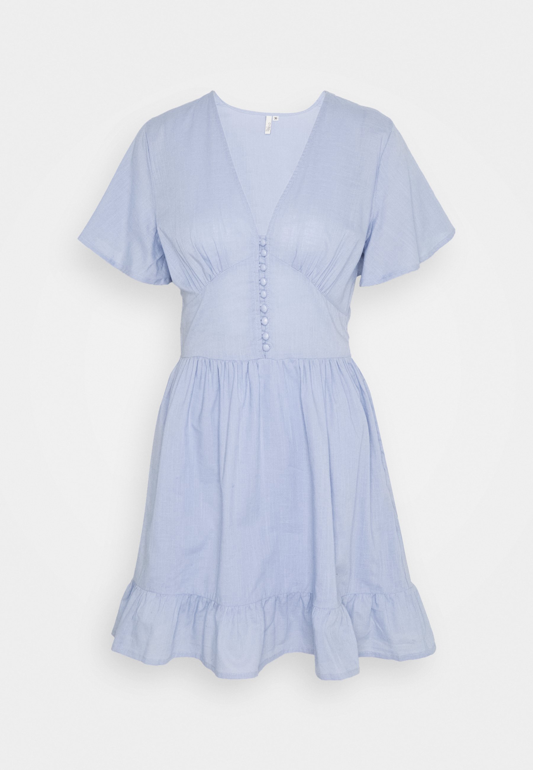 blue button up dress