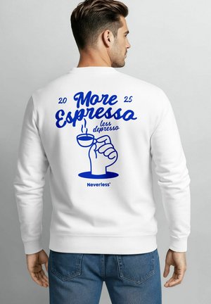 MIT BACKPRINT MORE ESPRESSO LESS - Sweatshirt - weiß