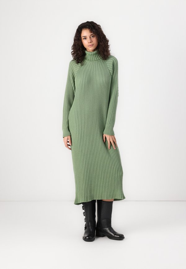 YASMAVI MIDI ROLL NECK DRESS - Jumper dress - loden frost