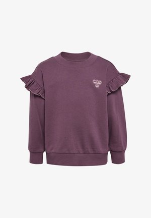 Hummel, HUMMEL HMLMINI LOOSE FRILL SWEATSHIRT UNISEX - Sweatshirt - black plum