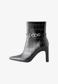 Selected, black croc embossed