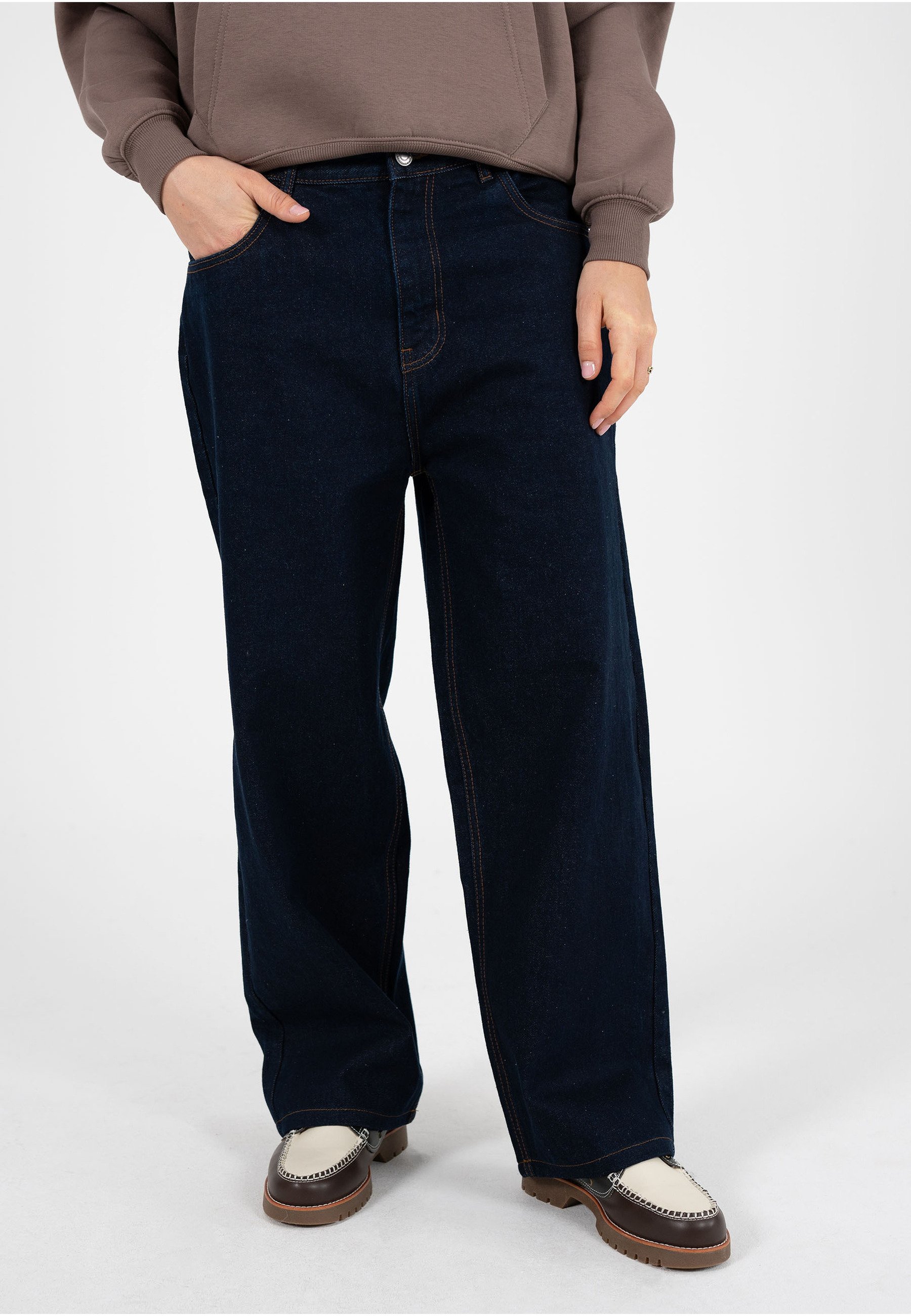 PROHIBITED ANTWERP UNISEX - Baggy Jeans - raw blue/dark-blue denim