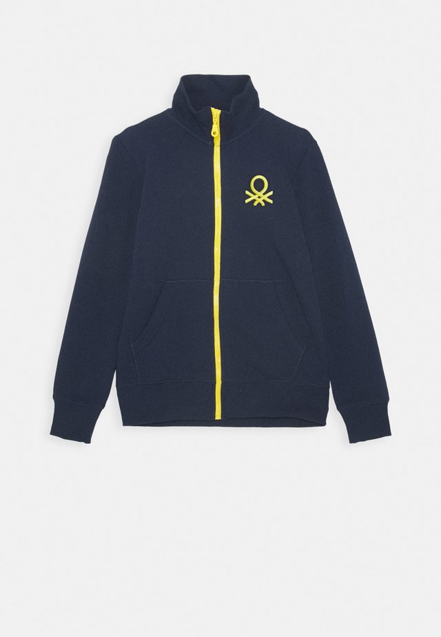 Huvtröja med dragkedja - dark blue