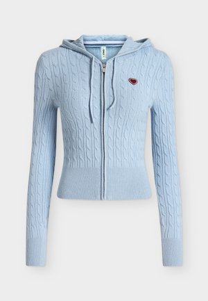 ONLY, ONLIBI - Gilet - dusty blue/badge/fudge/cd/silver couloured zip