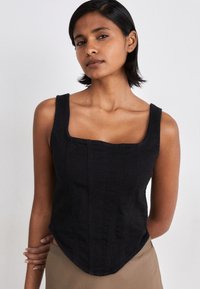 Calvin Klein Jeans - SEAMING BUSTIER - Top - denim black Thumbnail Image 1