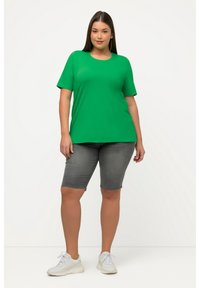Ulla Popken RUNDHALSAUSSCHNITT - Jednoduché tričko - green
