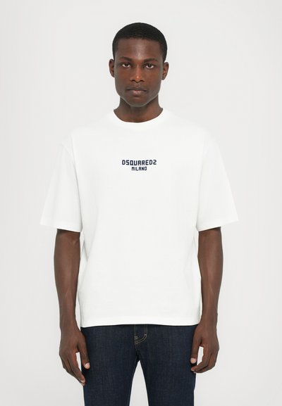 Dsquared2 LOOSE FIT TEE - T-shirt imprimé - white/dark navy