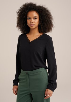Langærmet T-shirt - black