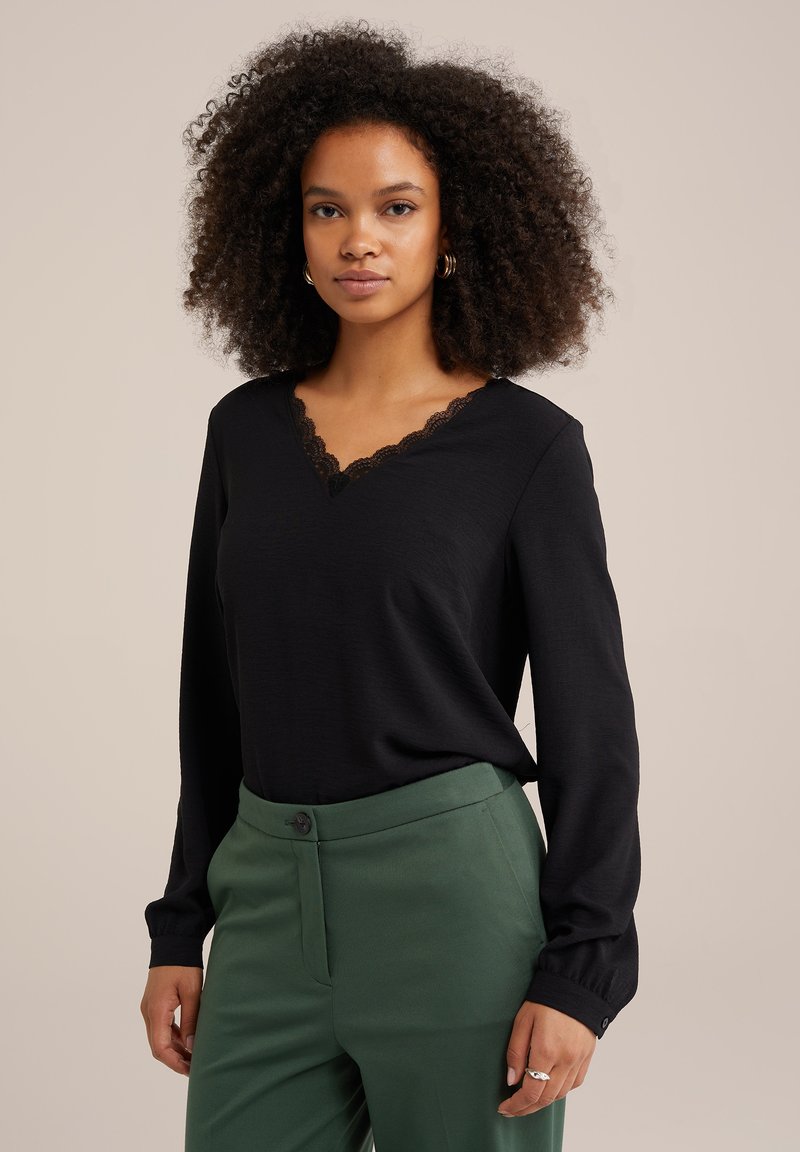 WE Fashion Hosszú ujjú felső - black