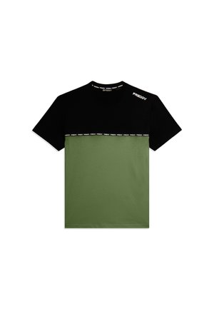 COLOUR BLOCK CON INSERTO LOGATO - T-shirt con stampa - green