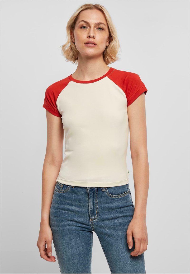 Urban Classics - STRETCH SHORT RETRO BASEBALL TEE - T-shirt med print - whitesand hugered, Förstora