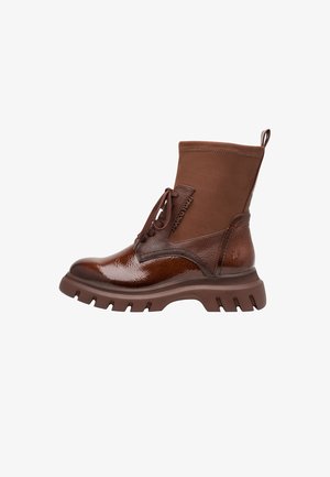 Marco Tozzi, Bottines à plateau - cognac pat.cb.