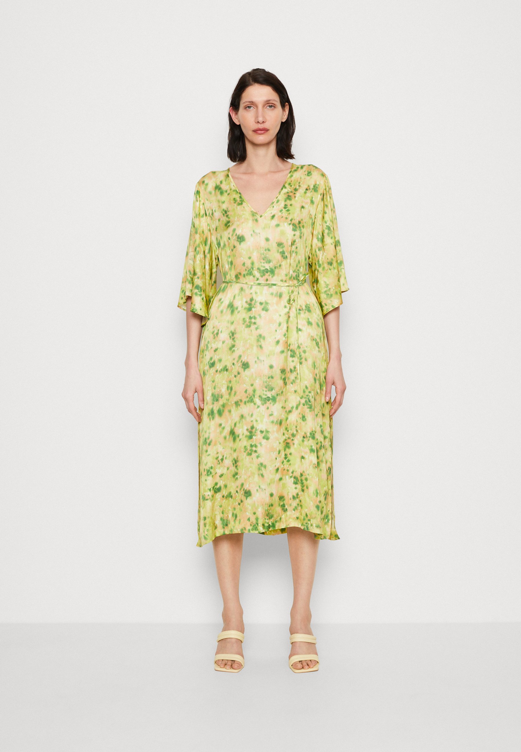 second female green dress CROCUS - Day dress Beaded Evening Wear