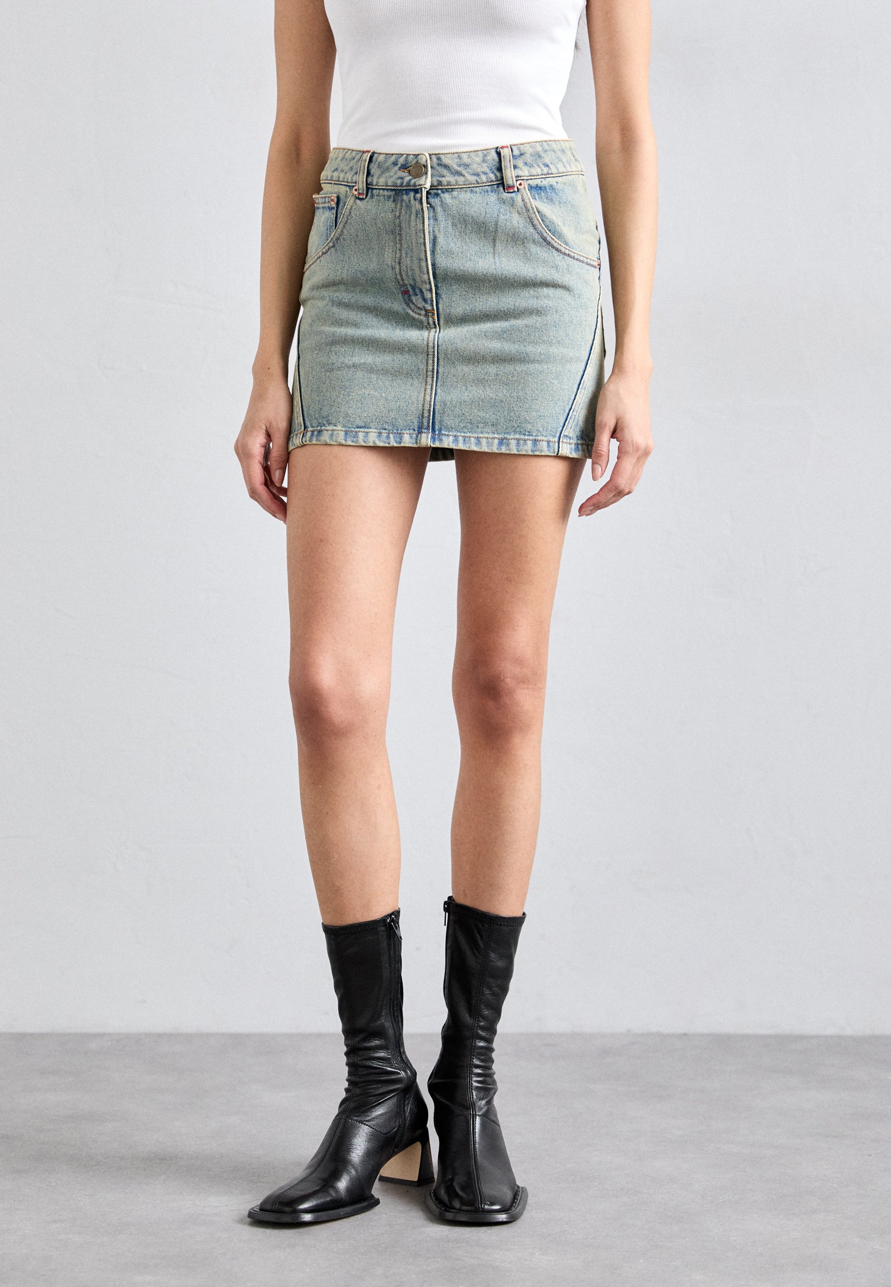 スカート MARINE SERRE WSK063ACWOV0024 Skirts Diamond mini skirt Marine Serre Moon Diamond-jacquard Mini Skirt | Black | FARFETCH