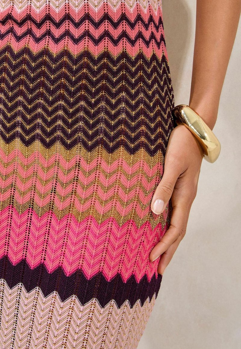 pink and orange knit dress Fiorella Ombre Knit Midi Dress Orange Chic & Stylish PEGASI