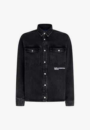 Karl Lagerfeld Jeans, KLJ KARLISM OVERSHIRT - Τζιν μπουφάν - washed black