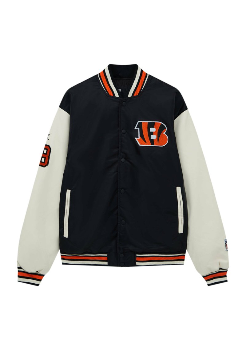 PULL&BEAR CINCINNATI BENGALS Bomber Jacket mottled black Zalando.ie
